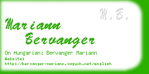 mariann bervanger business card